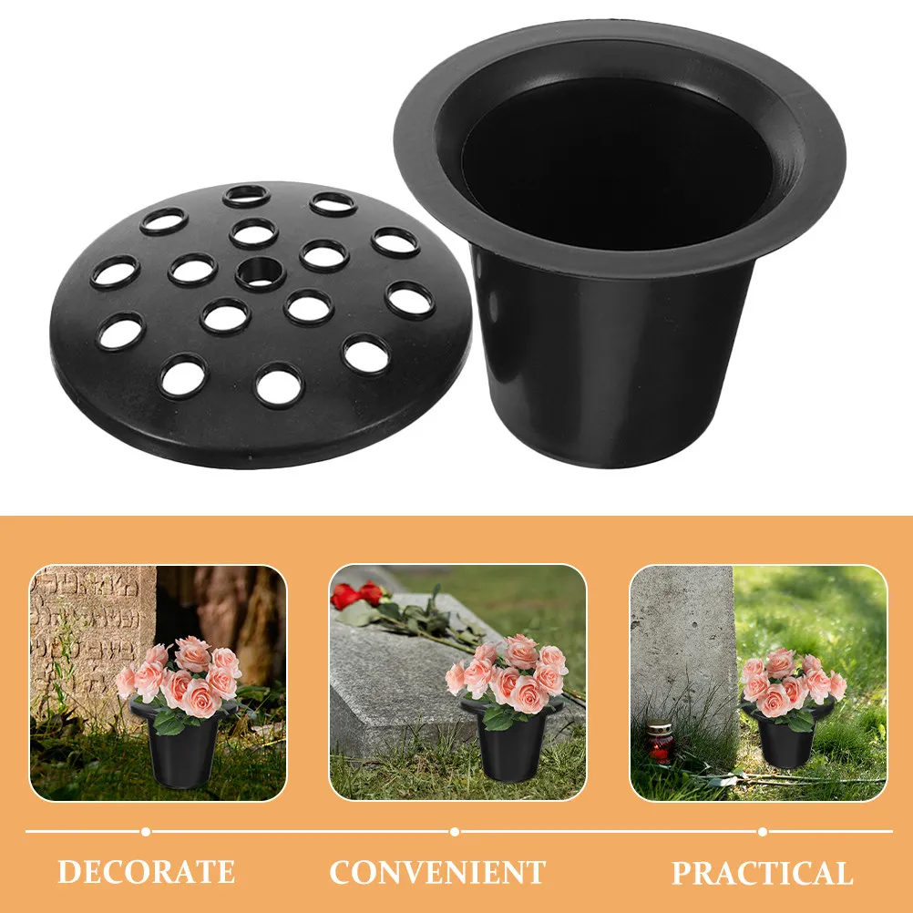 6Pcs Exquisite Cemetery Vase Grave Flower Pot Memorial Flower Vase for Outdoor Indoor Lawn Party Celebration Garden Decoration