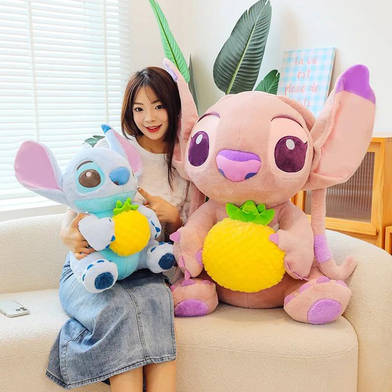 Large size Disney Fruit Stitch Angel Plush Toy Star Baby Girl Gift Pineapple Lilo&Stitch Plushies Stuffed Animal Dog Pillow Doll