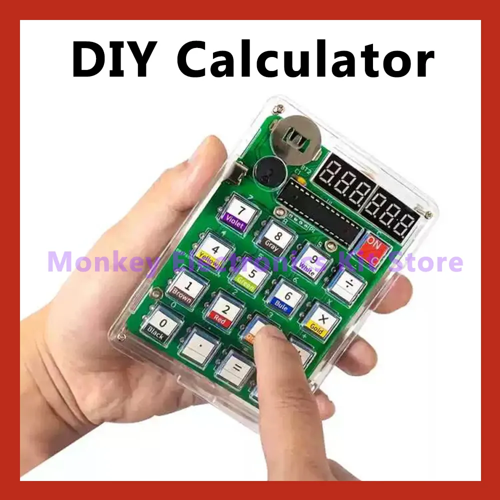 1Set DIY Calculator Electronic Production Kit LED Digital Tube Display With Shell Single-Chip Microcomputer Soldering Practice