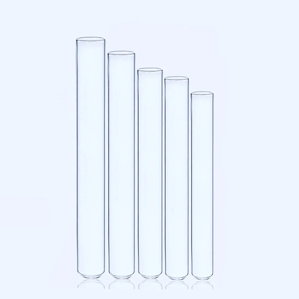 12/13/15/18/20/25/30mm OD x L 75 100 150 180 200mm Glass Test Tube Labrotary Glassware Chemical Experiment