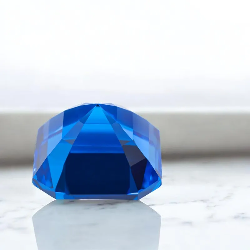 Laborgezüchteter Kobalt-Spinel in Asscher-Schliff, Blaue Farbe, Edelstein für DIY-Ring-, Halsketten- und Ohrringherstellung, Materialien wählbar, Zertifikat verfügbar – Detail 2