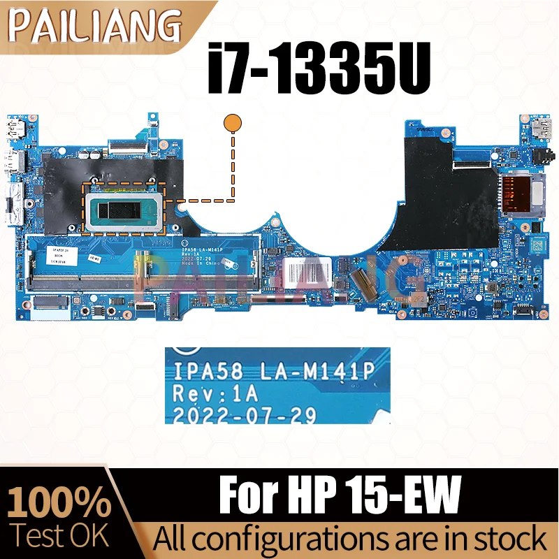 For HP 15-EW Notebook Mainboard LA-M141P N09660-601 SRMLY i7-1335U Laptop Motherboard