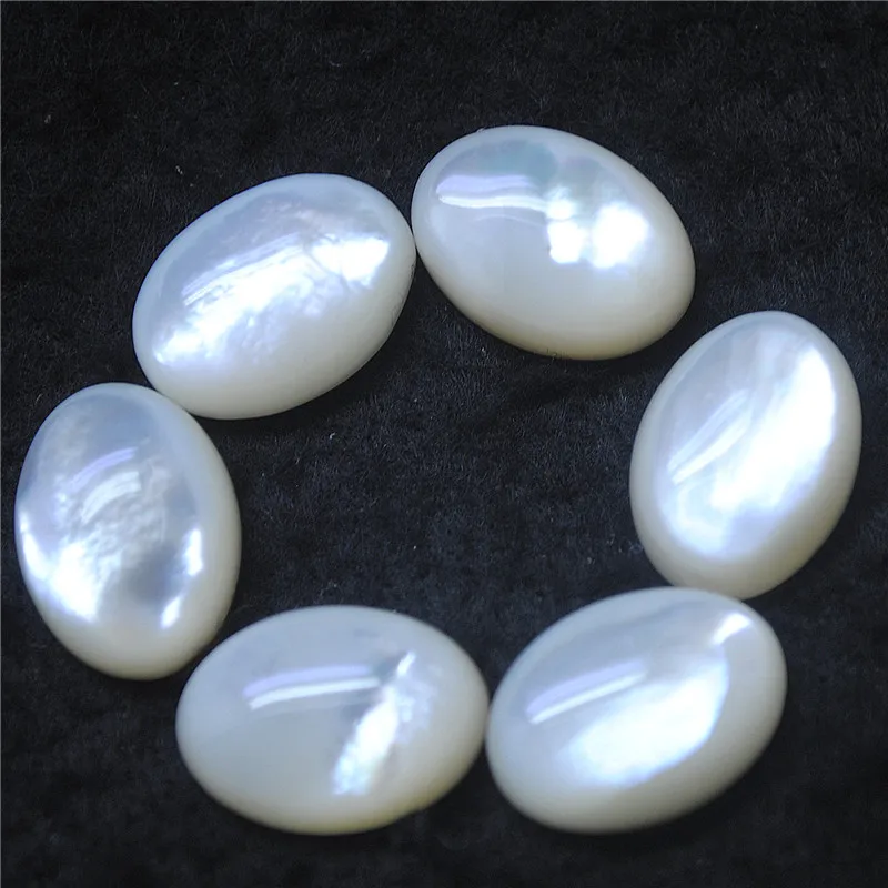 4PCS Natural WhIte Saltwater Shell Cabochons Oval Shape No Hole 10X14MM 13X18MM DIY Jewelry Accessories New Arrivals