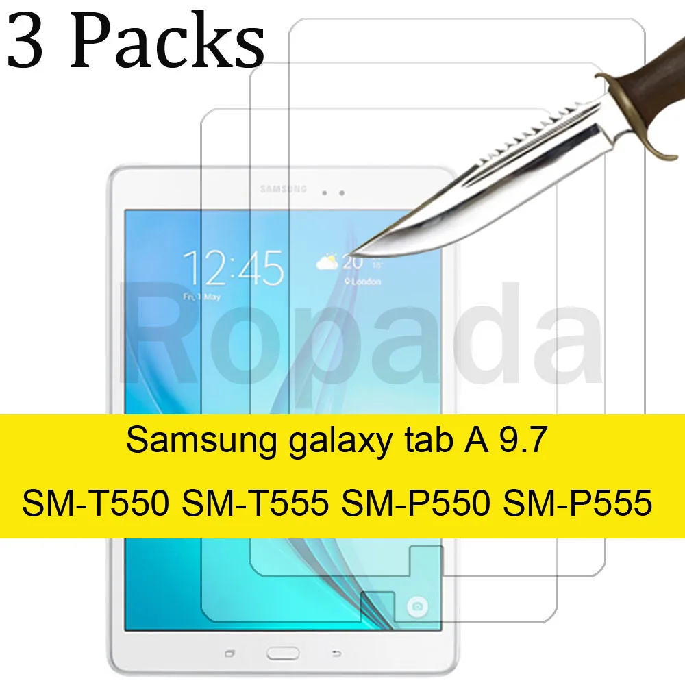 3PCS Glass screen protector for Samsung Galaxy Tab A 9.7 & S Pen SM-P550 SM-P555 SM-T550 SM-T555 tablet protective film