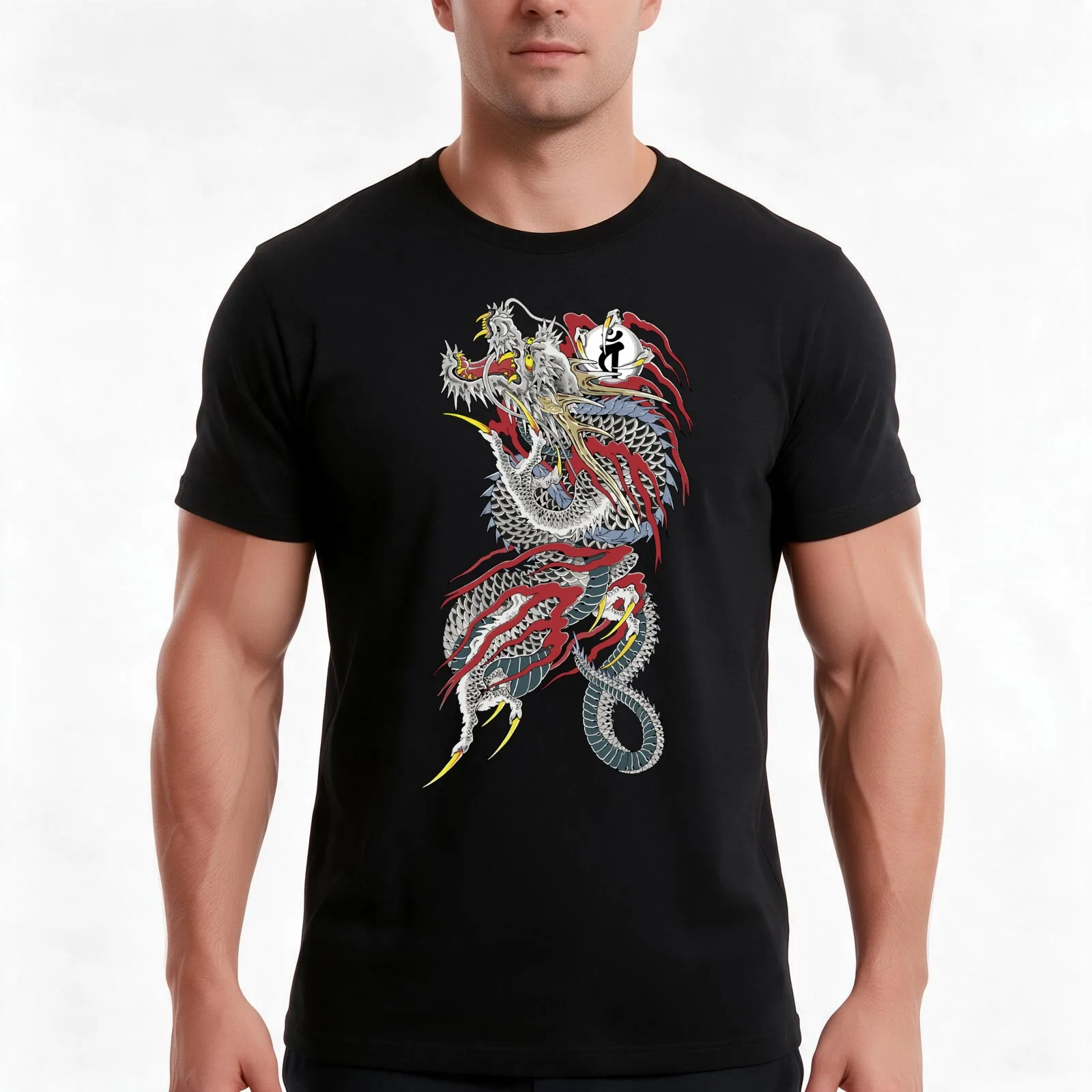 Dragon of Dojima T-Shirt Summer Casual Cotton Tee Oversized Streetwear Tops Vintage Graphic Print Loose Fit Short Sleeve