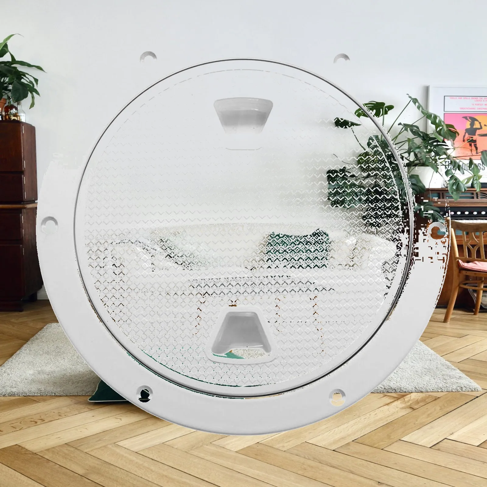 船、ヨット、rvのキャビン用交換部品として使用できる、頑丈なプラスチック製のデッキハッチカバー。ステンレス製のネジを使用。