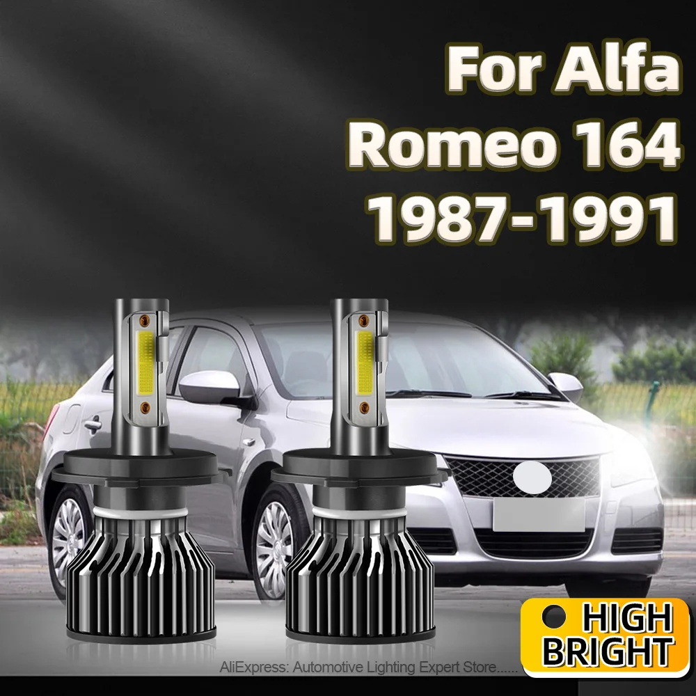 

2PCS Mini Lights Auto LED H4 Bulb 150W Car Headlight 6000K Lamp COB Chip For ALFA ROMEO 164 1987 1988 1989 1990 1991