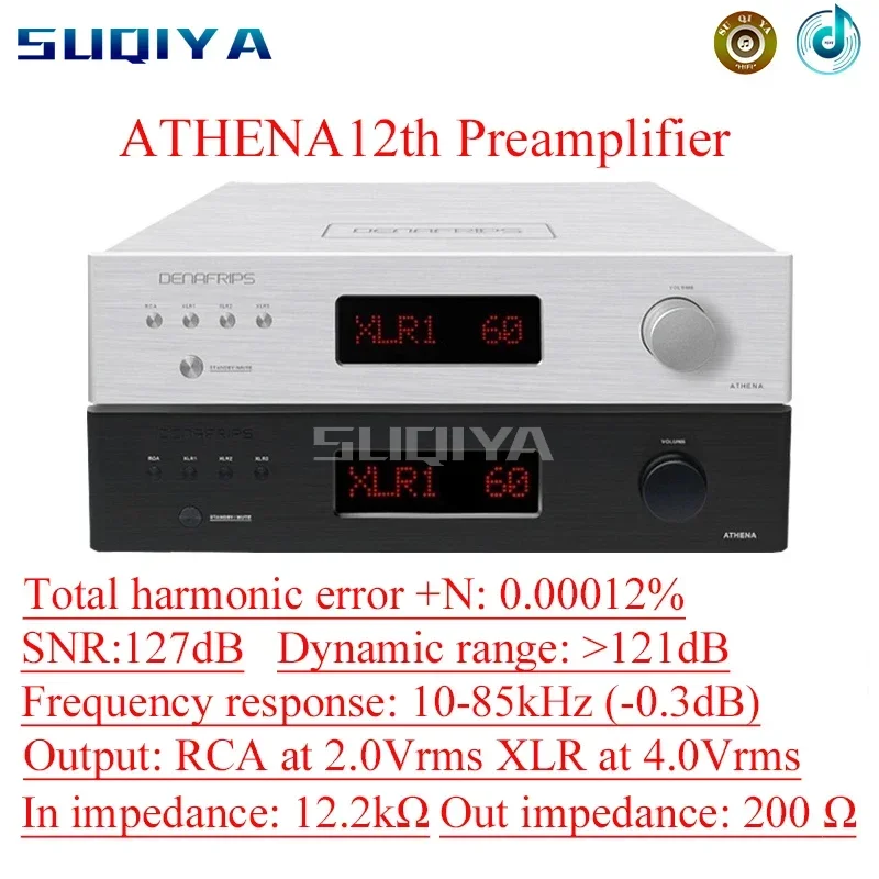SUQIYA-ATHENA12th preamplifier 4-Way XRL 1-Way RCA input 2-Way XRL เอาต์พุต1RCA อิมพีแดนซ์12.2kΩ เอาต์พุต200
