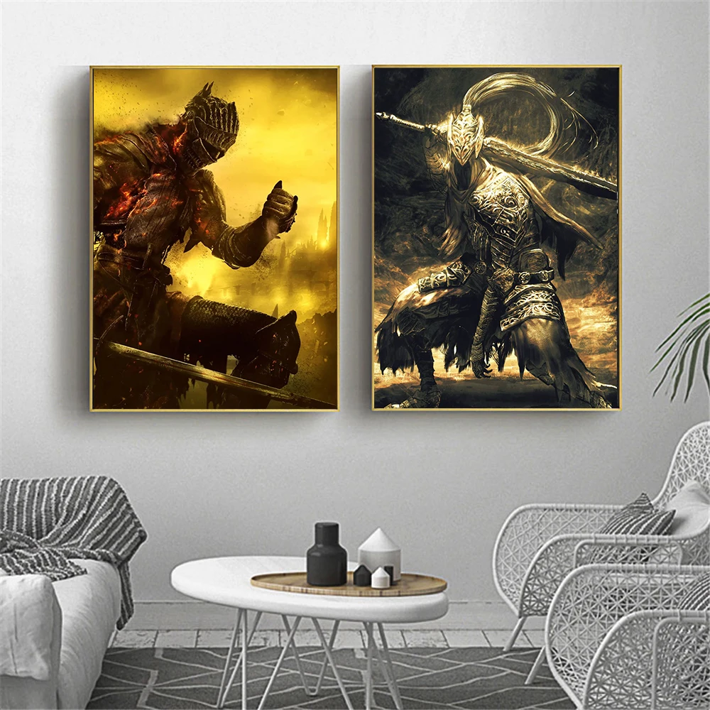 Classic Game Retro Poster Dark Souls Vinatge Wall Decoration Good Quality Printed Wall Painting Home Room Art Wall Posters