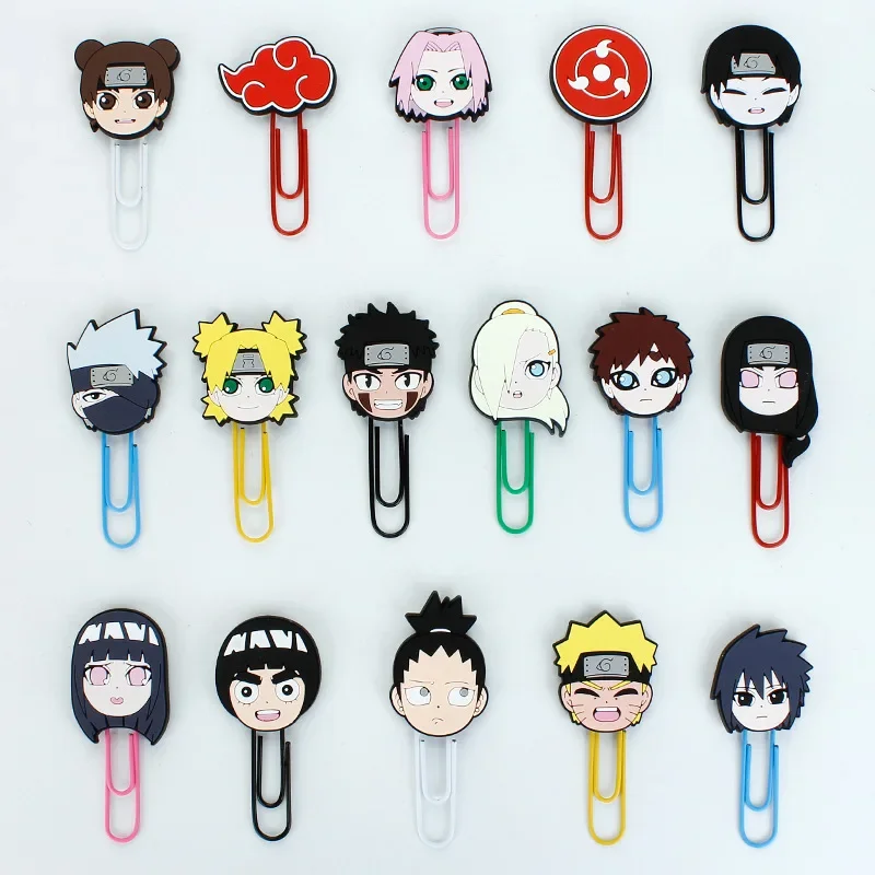 Naruto Paper Clips Binder for Child Stationery Cute School Supplies Bookmarks PaperClips Office Accessories Anime Figure Gifts