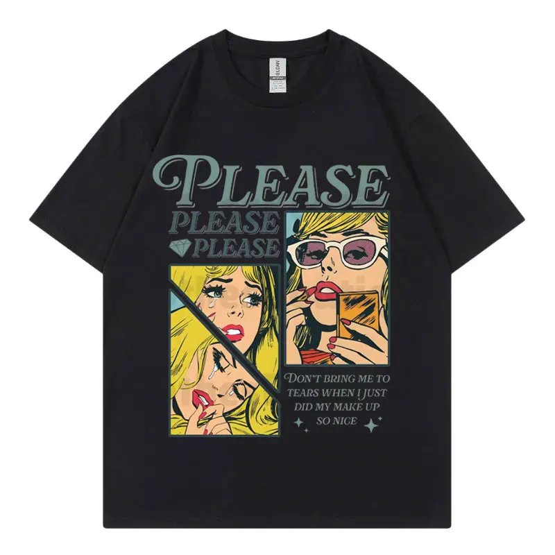 

Sabrina Carpenter 2024 Concert Tour T-shirt Please Don't Bring Me To Tears Graphic T Shirts Unisex Y2k Vintage Fashion T-shirts