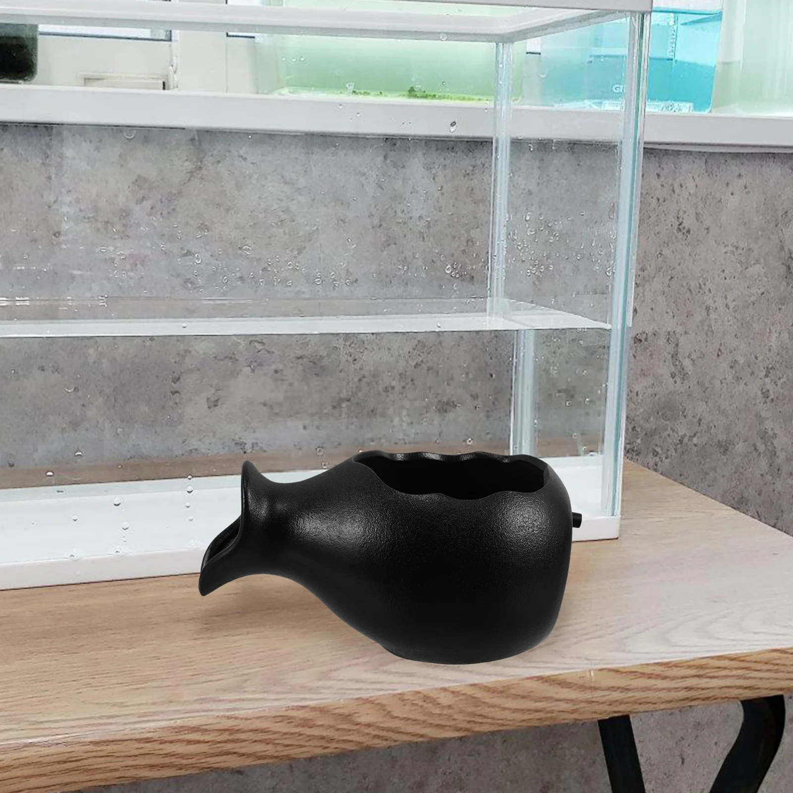 

Mini Pond Spitter Ceramic Jar Outdoor Waterfall Feature Top Opening Hydroponic Pot Planter Patio Garden Fish Tank Decoration