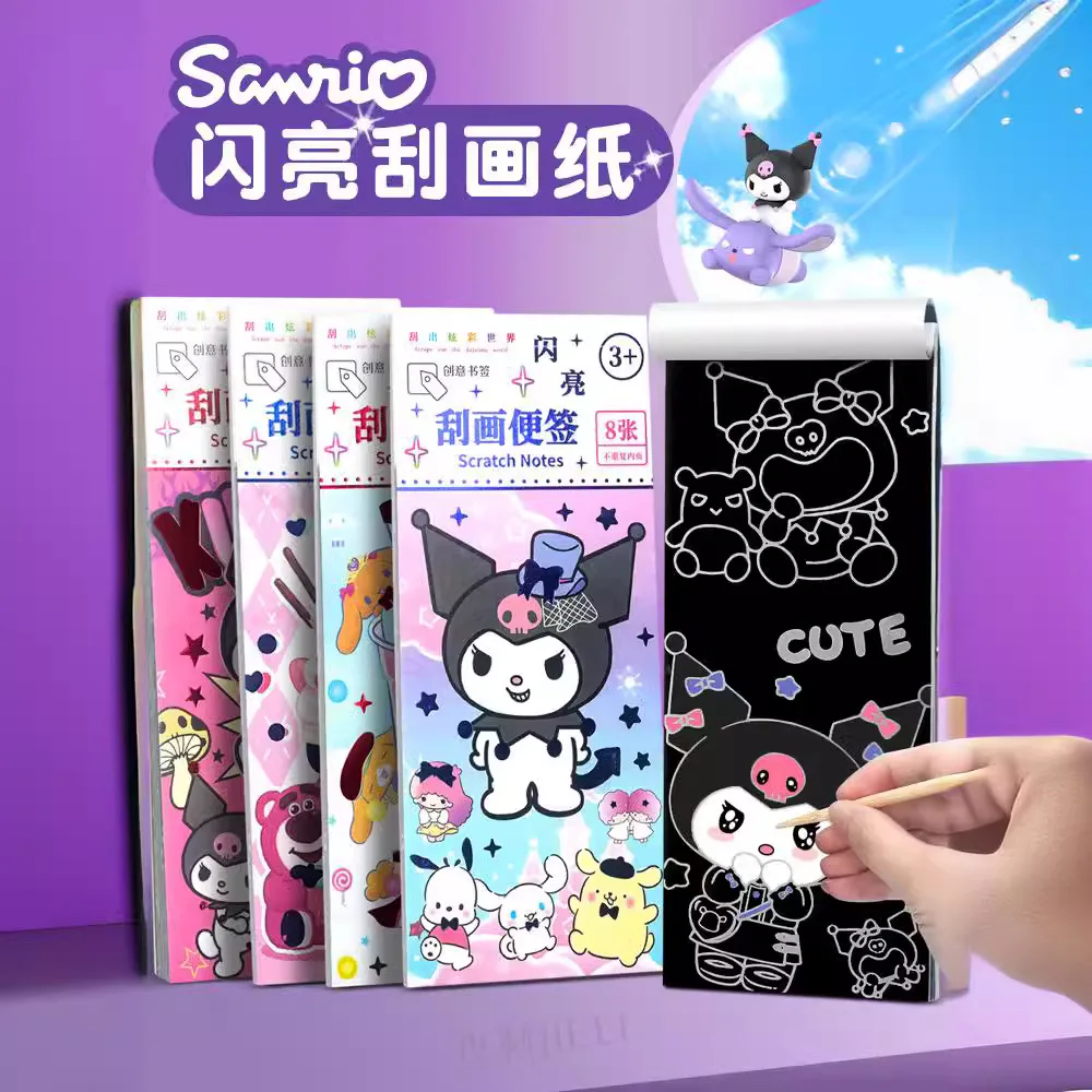 

Sanrio Scratch Art Notebooks for Kids - Sparkly Scratch-off Pads, Princess & Eggy Party Themed Drawing Toys for Girls