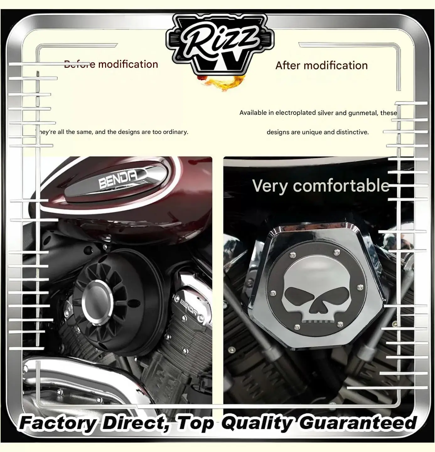 FOR Stylish Skull Ignition Coil Cap for Chinchilla 350 Anti-Dust Protective Hex Electroplated Accessory Car Hex Socket Gift