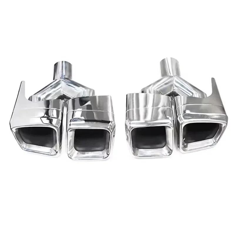 Exhaust Tip 63mm For  C-Class W204 W205 E-Class W212 W218 S-Clas W221 Upgrade AMG Square Four-Outlet Exhaust Pipe