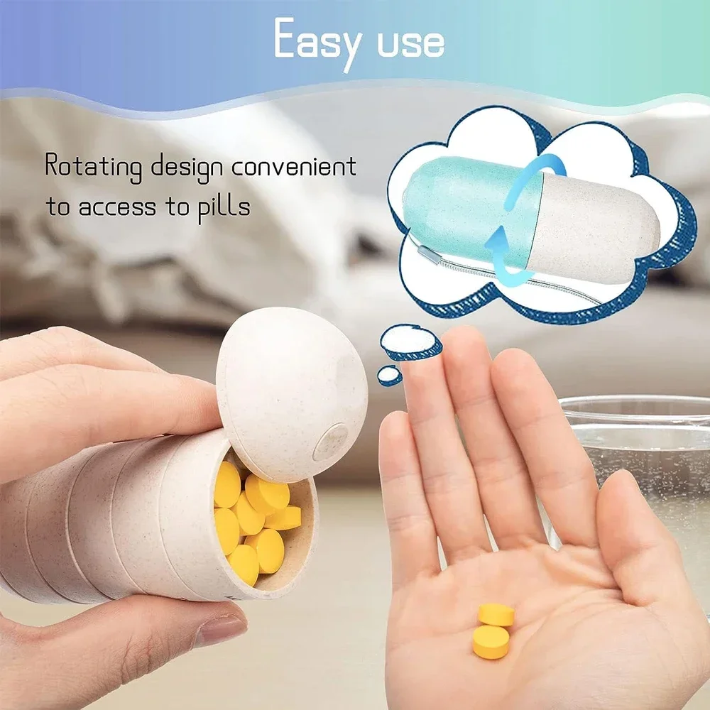 1Pcs Cute Pill Organizer 7 Day, Weekly Pill Cases Box Waterproof MoistureProof,Travel Weekly Pill Box Case Portable Design