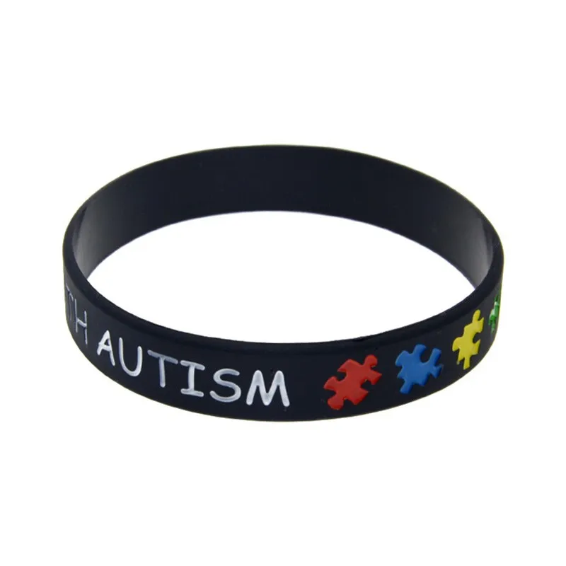 50 Stück „Ich liebe jemanden mit Autismus“-Silikonarmbänder zur Unterstützung und Sensibilisierung, Erwachsenengröße – Detail 3