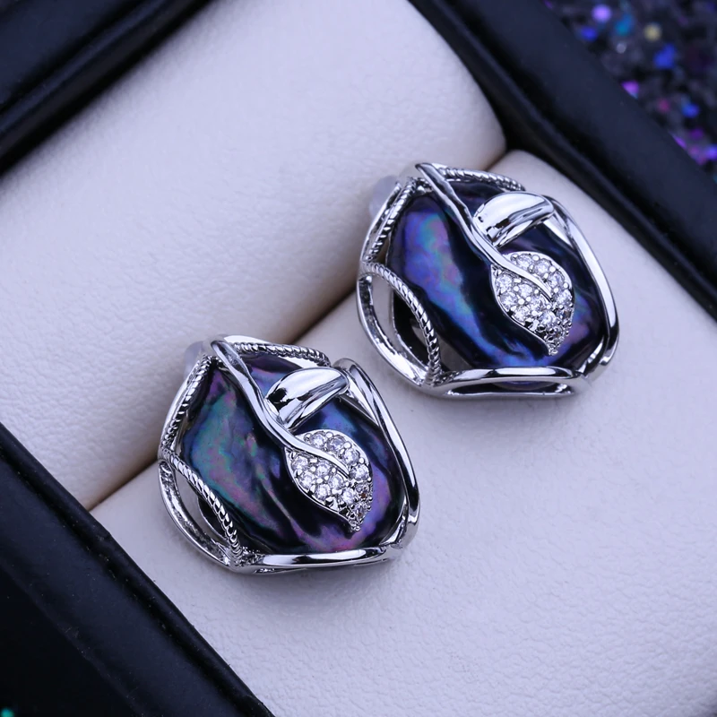 FENASY Natural Freshwater Big Baroque Pearl 925 Sterling Silver Stud Earrings Wedding Jewelry Gifts For Women Wholesale
