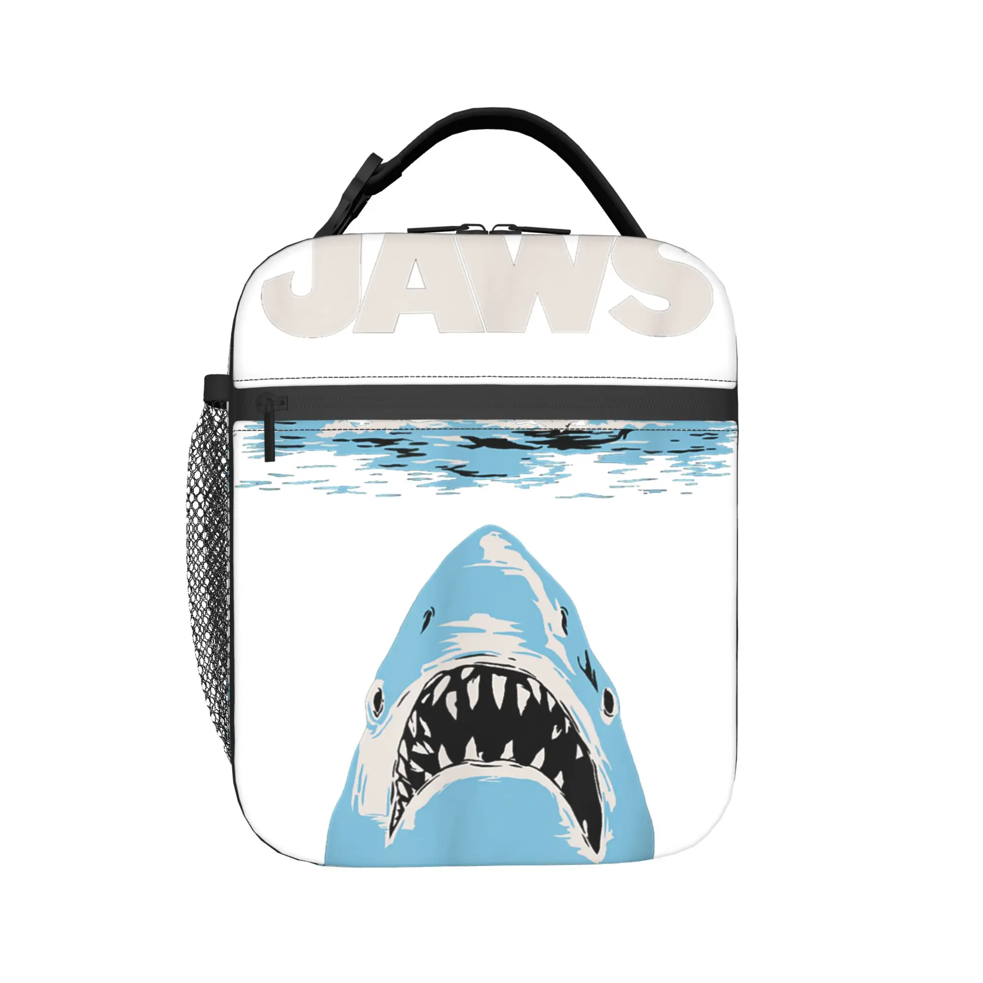 Lunch Bag Jaws 50th Anniversary Poster Outdoor Picnic Lunch Box For Child  Kawaii Convenient Print Cooler Bag