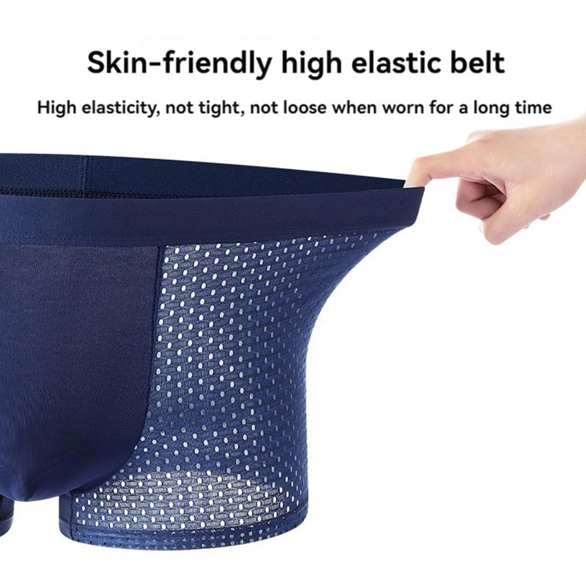 Bamboo Fiber Boxer Shorts Bamboo Fiber Underpants Ice Silk Hollow Breathable Underpants For Men Summer Silk Underwear