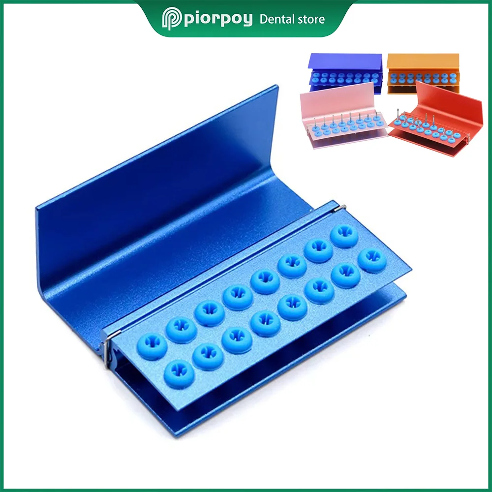 

PIORPOY 16 Holes Dental Scaler Tips Holder With SiliconDisinfection Box Dentistry FG/RA Bur Organizers Case Odontologia Storage