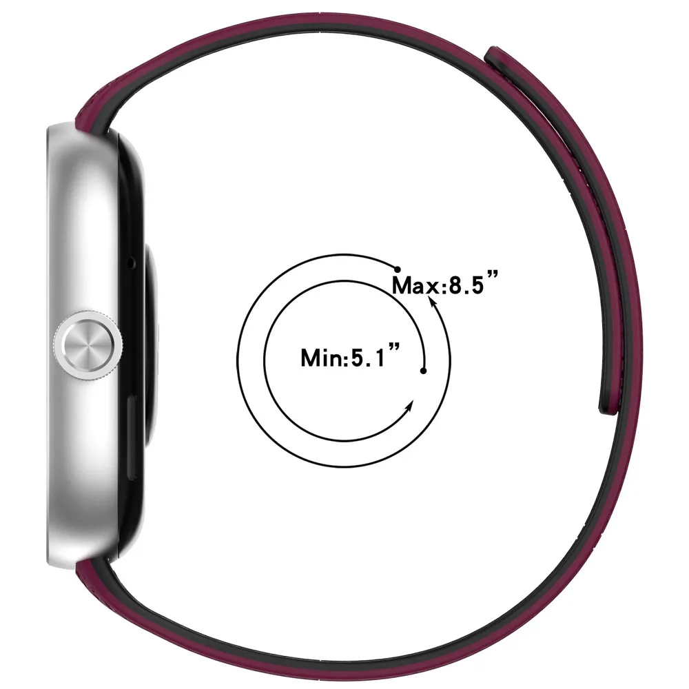 Two-tone Magnetic Silicone Strap For Redmi Watch 6 Active/Lite Watch 6/5/4 Comfortable Bracelet Xiaomi Mi Band 10/9/8 Pro Correa