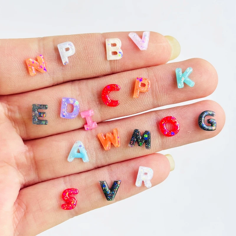 150PCS Cute Mini Color Mini Cartoon Letter Series Nail Flat Bottom rhinestone Decoration DIY Scrapbook Accessories A77