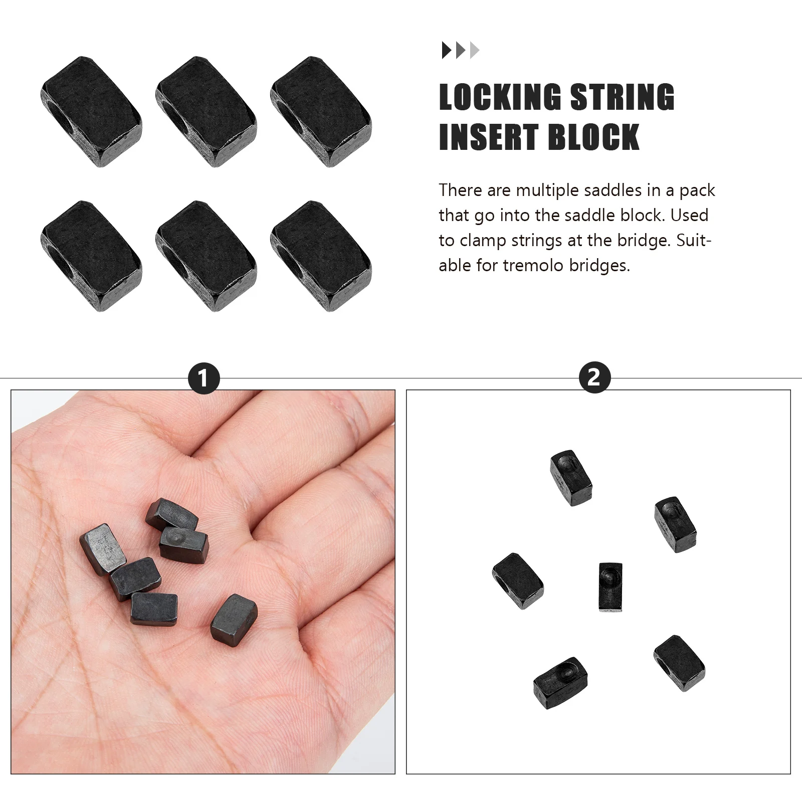 

6Pcs Metal Guitar Bridge Saddle Insert Blocks Electric Guitar Accessories Precision Construction Tremolo Bridge Replacement