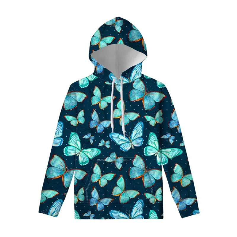 Autumn Colorful Butterfly 3D Print Hoodies Men Women Fashion Casual Sweatshirts Oversized Hoodie Pullovers Tracksuit Clothing