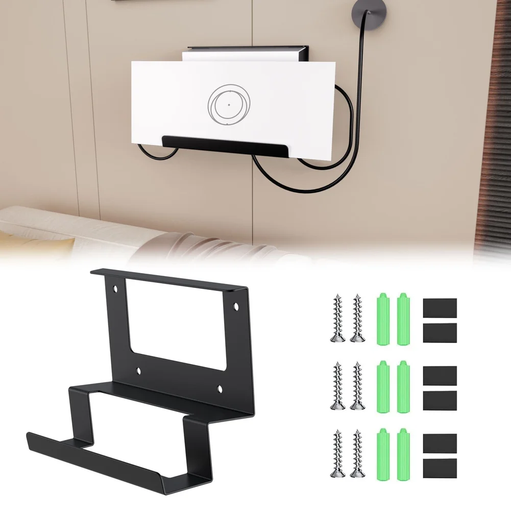 Metal Wall Mount for Starlink Router Bracket Kit Black 7.12 x 3.81 Inch For Easy Installation Clutter Reducing Design