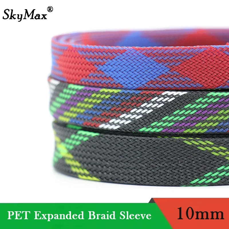 

1/2/3/5/10/20/30/50M 10mm Insulated PET Braid Sleeves Expandable High Density Cable Sheath Wrap Protector Braid For Wires