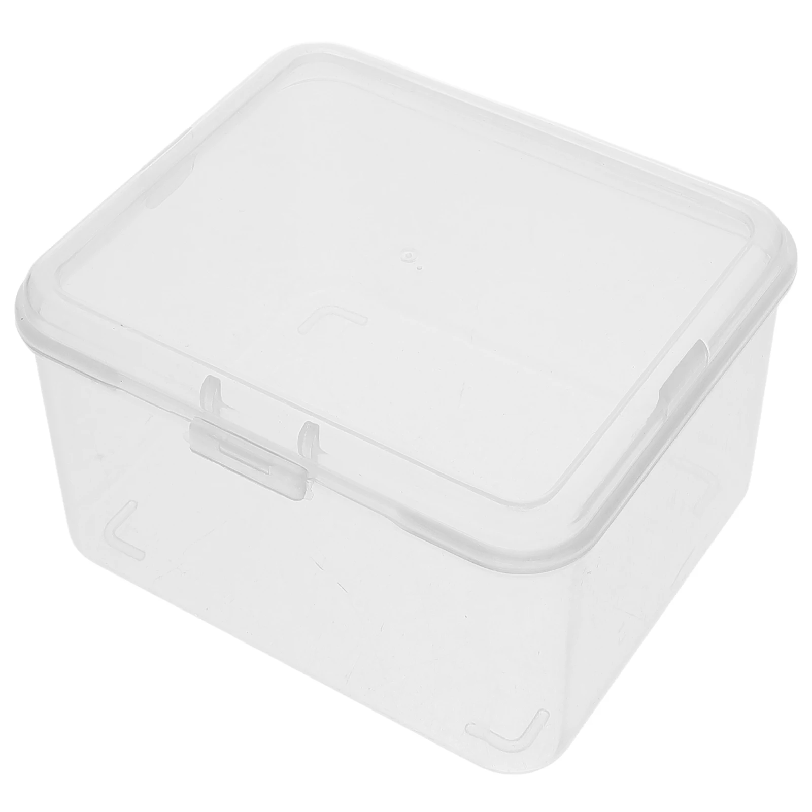 

1pcs Clear Plastic Box With Hinged Lid Bead Organizer Card Holder Small Plastic Card Holders Item Container
