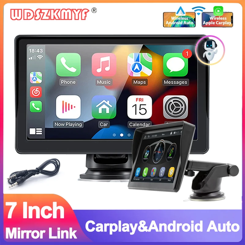 7inch Universal Car Radio Automotive Multimedia Video Player Wireless Carplay Android Auto Touch Screen BT AUX Smart Car Systems