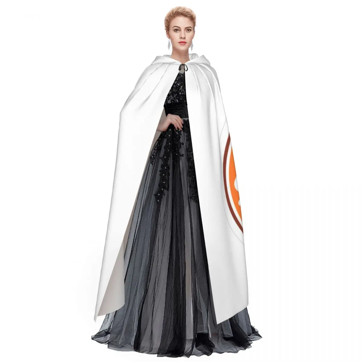 Dunkin Donuts Long Hooded Cloak Witch Medieval Costume Cosplay Cape HalloweenParty Adult Unisex view 5