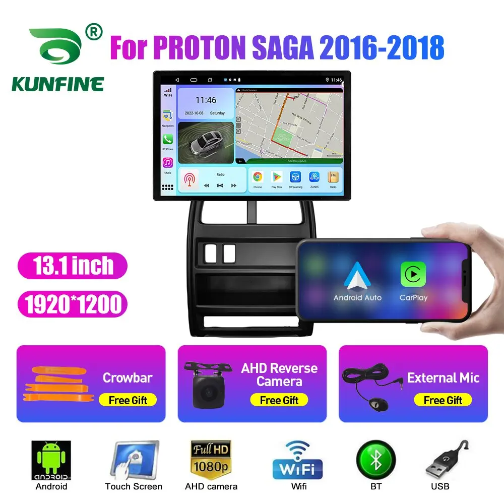 

13,1-дюймовый автомобильный радиоприемник для PROTON SAGA 2016 2017 2018, автомобильный DVD GPS-навигатор, стерео Carplay 2 Din, центральный мультимедийный Android Auto