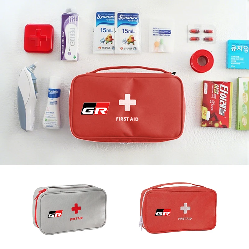 

Medicine Bag Travel First Aid Kit Medical Organizer Box For Toyota GR GAZOO RACING Prado Yaris Hilux Corolla Prius Avensis Auris