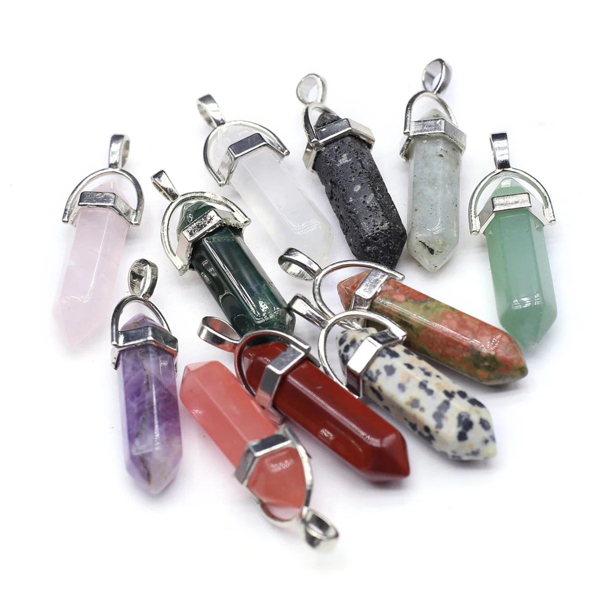 12 Stück/Packung, 16 mm, exquisiter herzförmiger Edelstein-Anhänger, natürlicher Kristall-Achat, Charms für Schmuckherstellung, DIY-Halsketten-Zubehör – Detail 9