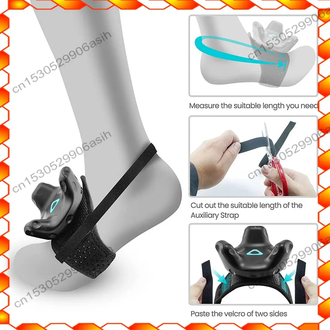 -AT52 Vive Tracker Belt Vive Tracker Straps لـ HTC Vive System Tracker Pucks، هيكل تتبع كامل الجسم وترقية