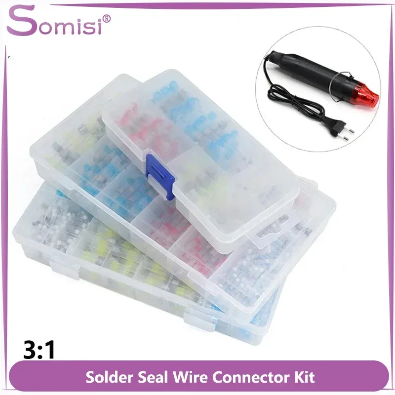 

1/3/5 Boxed Solder Seal Wire Connector 3:1 Heat Shrink Insulated Butt Splice Terminal Waterproof Cable Connector Terminal Block