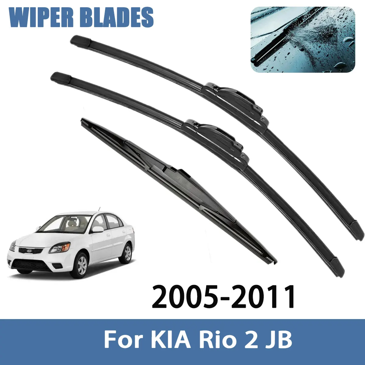 

Щетки стеклоочистителя для автомобиля KIA Rio 2 JB 2005-2011, передние и задние, аксессуары для стайлинга авто