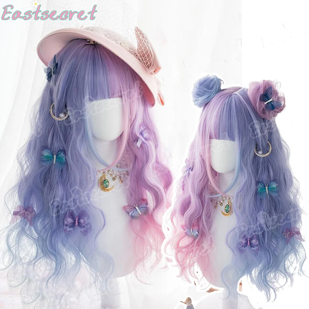 

EAST Синтетический парик с длинными вьющимися волосами Женский парик для косплея с челкой Хэллоуин Рождественский парик Парик для вечеринки Термостойкий парик