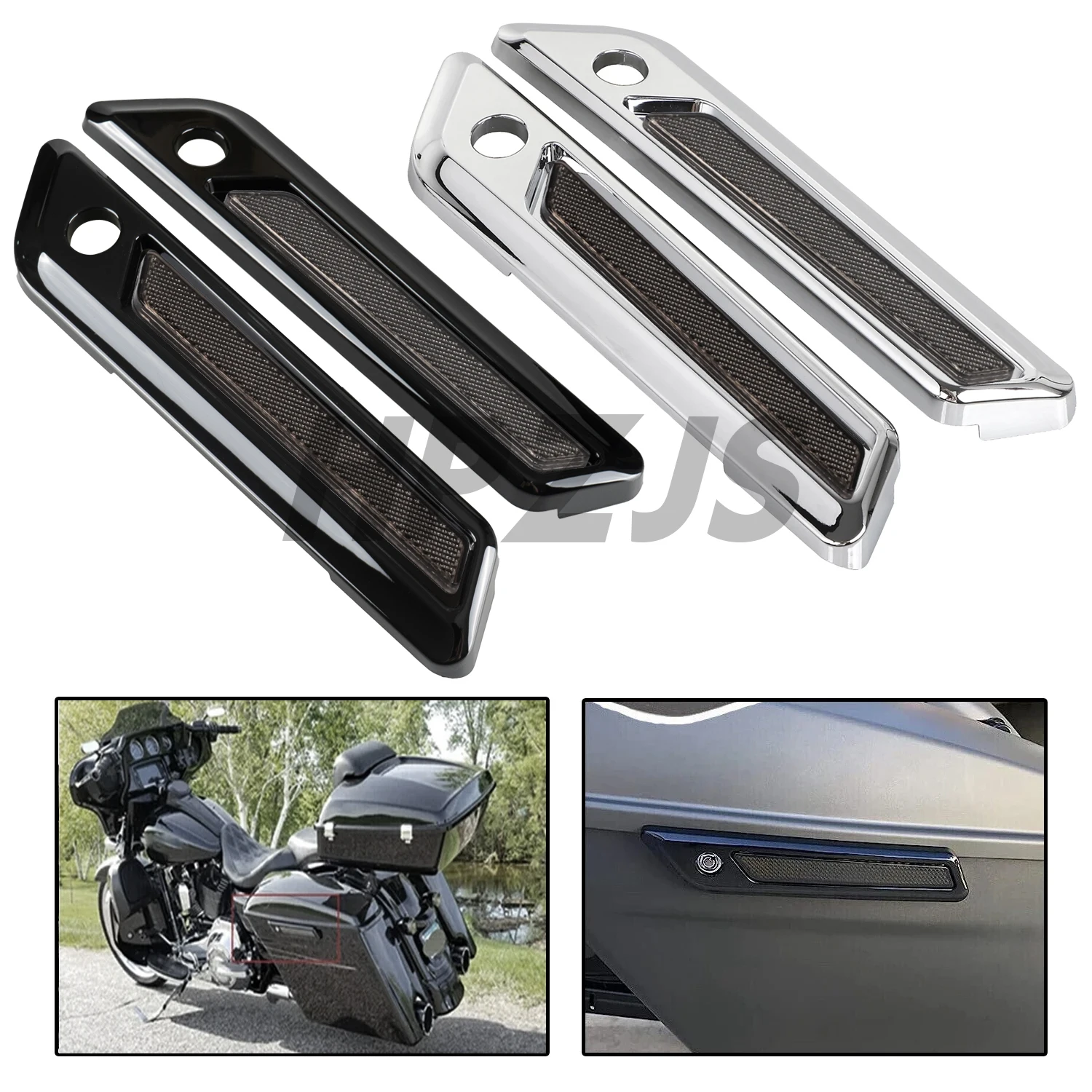 

For Harley Touring Electra Street Glide Road King 2014-Later Motorcycle Saddlebag Hinge Latch Cover ABS Plastic Chrome/Black