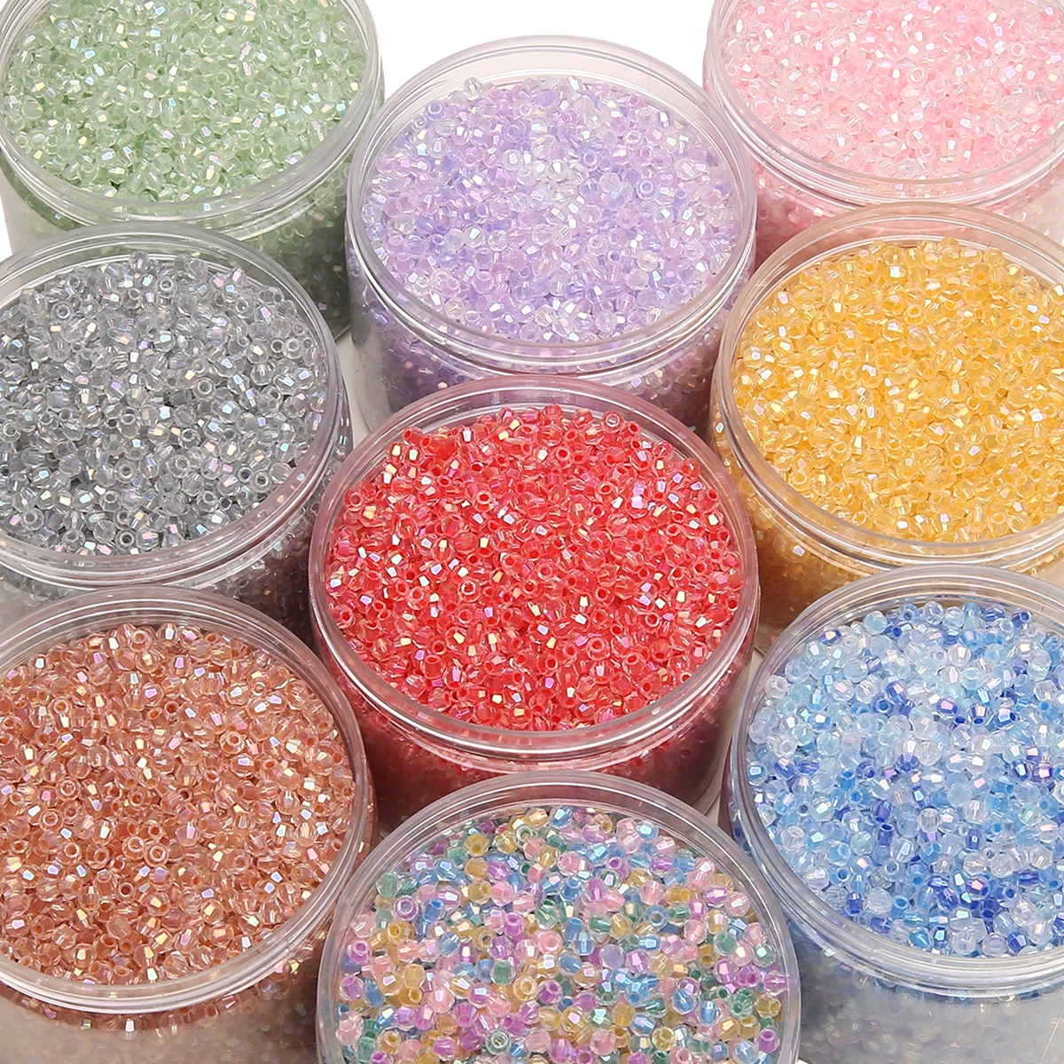 135pcs 4mm Rhombus Glass Seed Beads Faceted Austria Crystal Loose Spacer Beads For Jewelry Making DIY Charm Bracelet Accessories