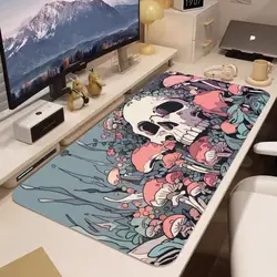 Pastel Goth Desk Mat Skull Mushroom Desk Pad Mouse Pad TCG Playmat Pastel Mousepad Goth Mouse Pad Large Gaming Anime Mouse Mats
