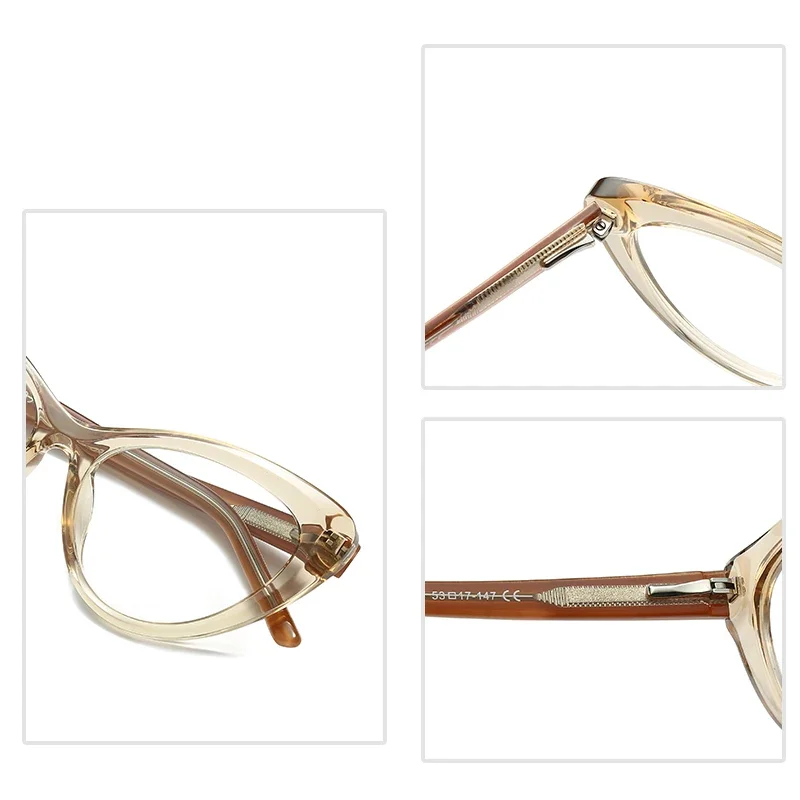 KIZN Occhiali per miopia da donna Montatura di alta qualità TR90 Cat Eye Anti luce blu Occhiali da vista personalizzati da -0,50 A -10