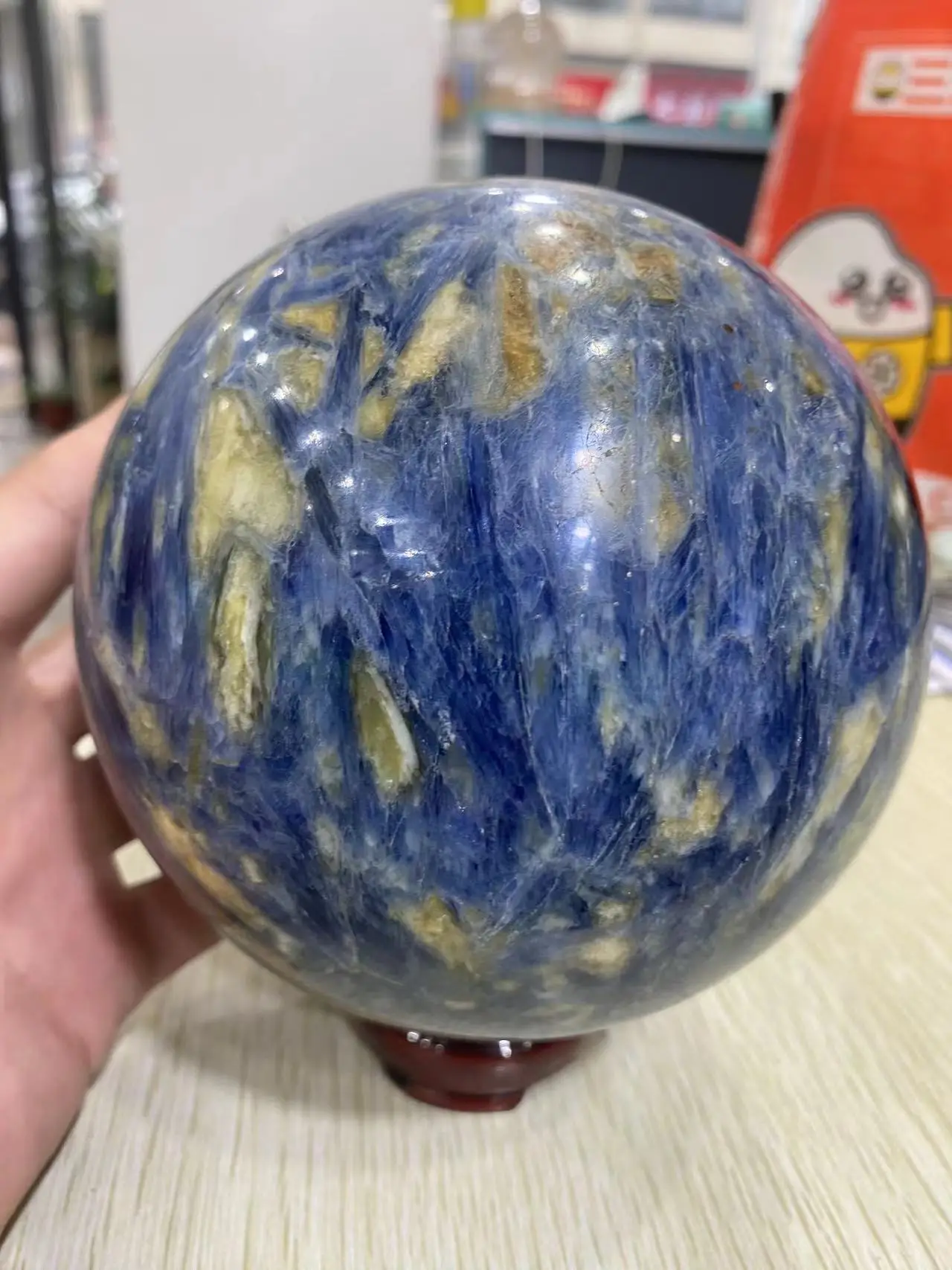 Rare Large Natural Kyanite Crystal Ball, Magical Energy, White Crystal, Symbiotic Crystal Ball, Feng Shui Decoration