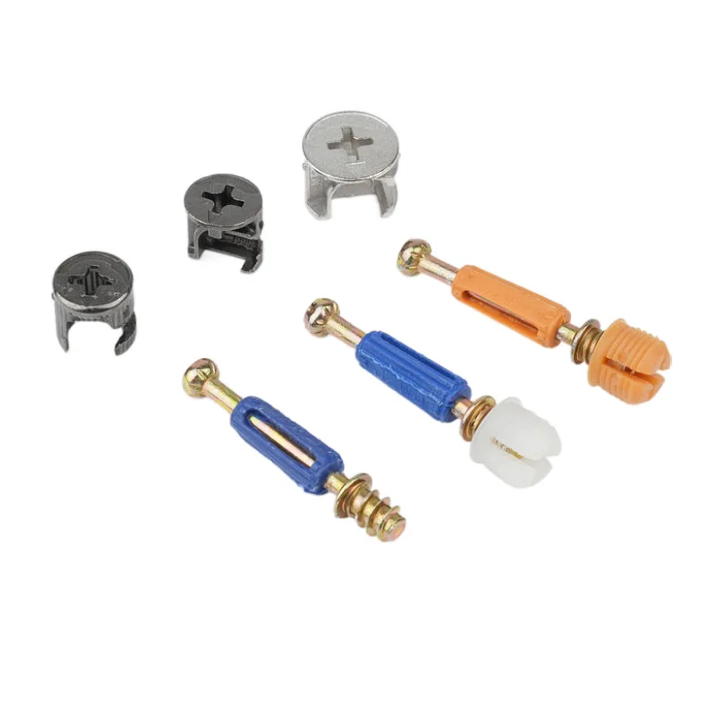 100PCS Quick Mount 3-in-1 Fastener Set Furniture Screw Eccentric Wheel Nut Smooth Finish Industrial Hardware  Accessories