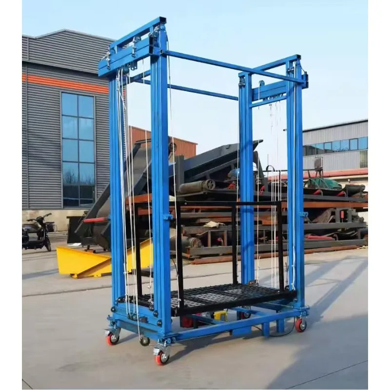 Système d'échafaudage électrique Mobile avec télécommande sans fil, capacité de charge de 500KG, hauteur de fonctionnement de 8M, plate-forme pliable