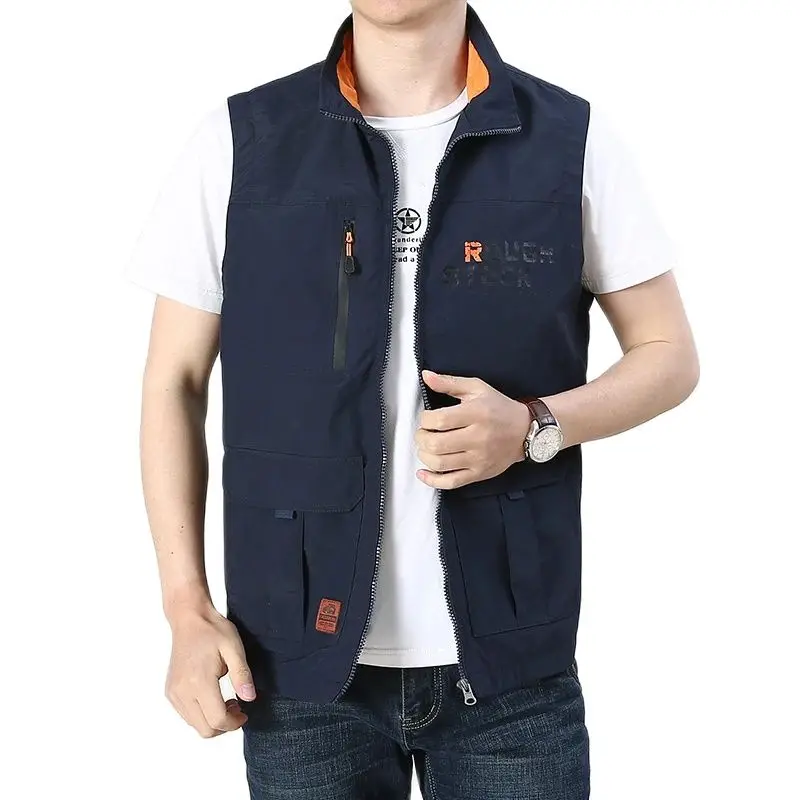 Summer Men Tactical Hiking Fishing Vest Multi-pocket Photographer Waistcoat Outdoor Leisure Male Thin Cargo Jacket Vests M-6XL