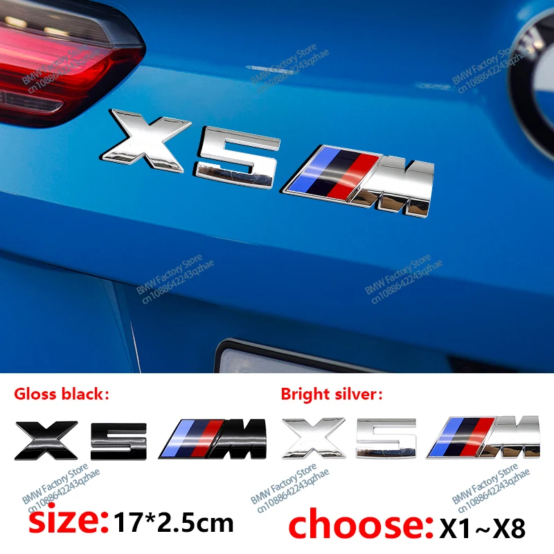 3D ABS Logo  Emblem Letters Car Trunk Badge For BMW X1 X2 X3 X4 X5 X6 X7 X8 F10 F30 F48 F39 G07 G60 G11 G86 E83 E84 E46 E60 G01